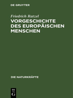 cover image of Vorgeschichte des europäischen Menschen